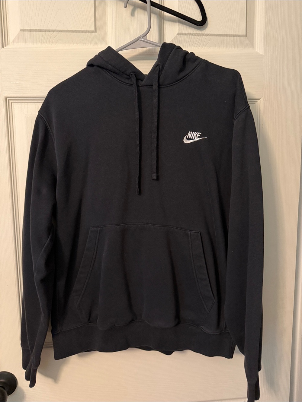 Nike Black Pullover Hoodie with White Swoosh